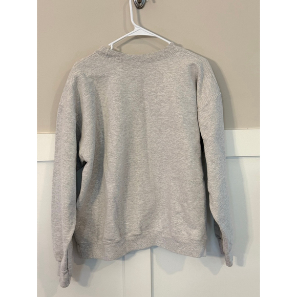 Women's THE BAR L Varsity Sweatshirt in Light Heather Grey/White - Picture 8 of 8